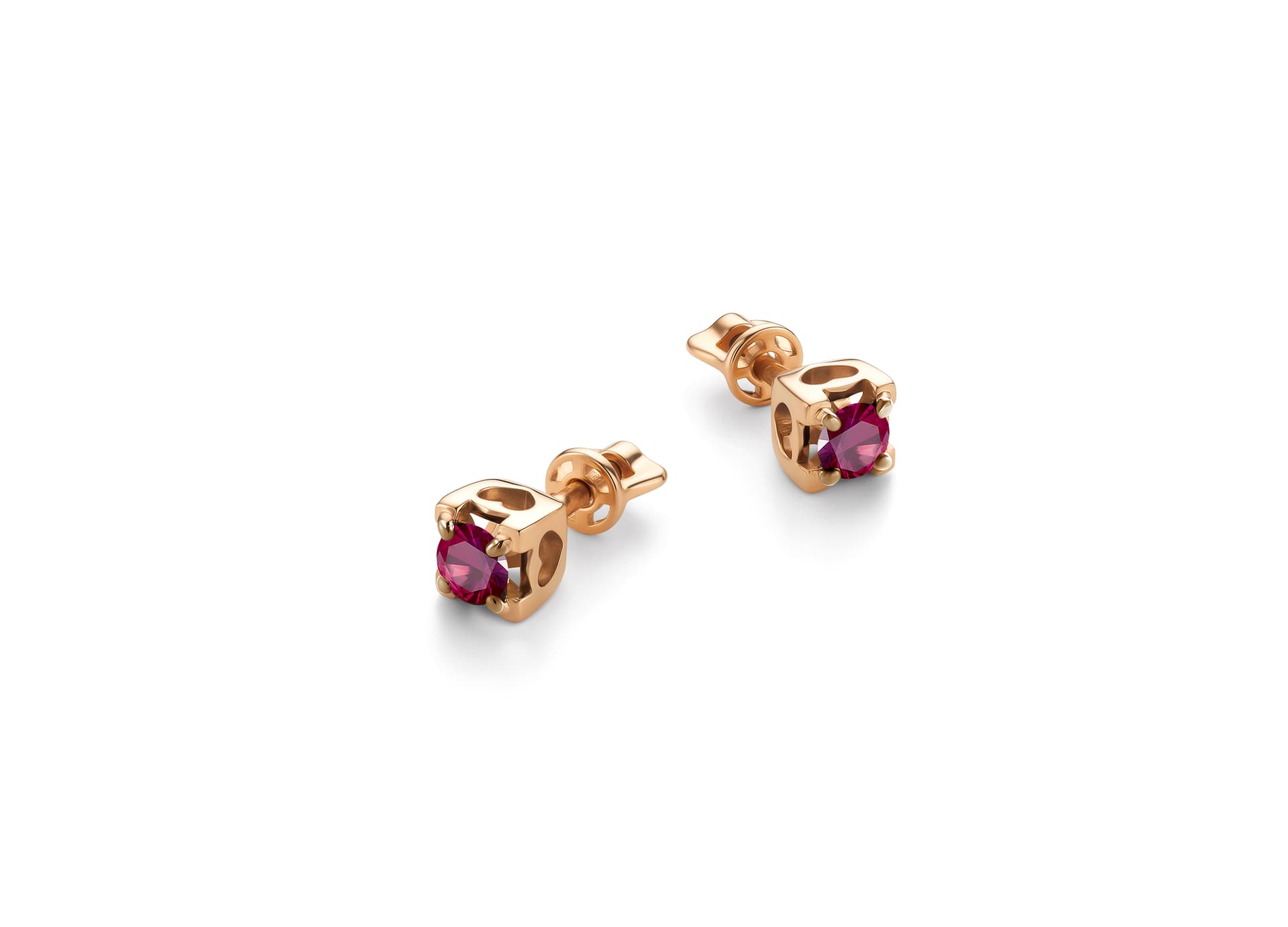 Серьги из золота 585 с рубинами