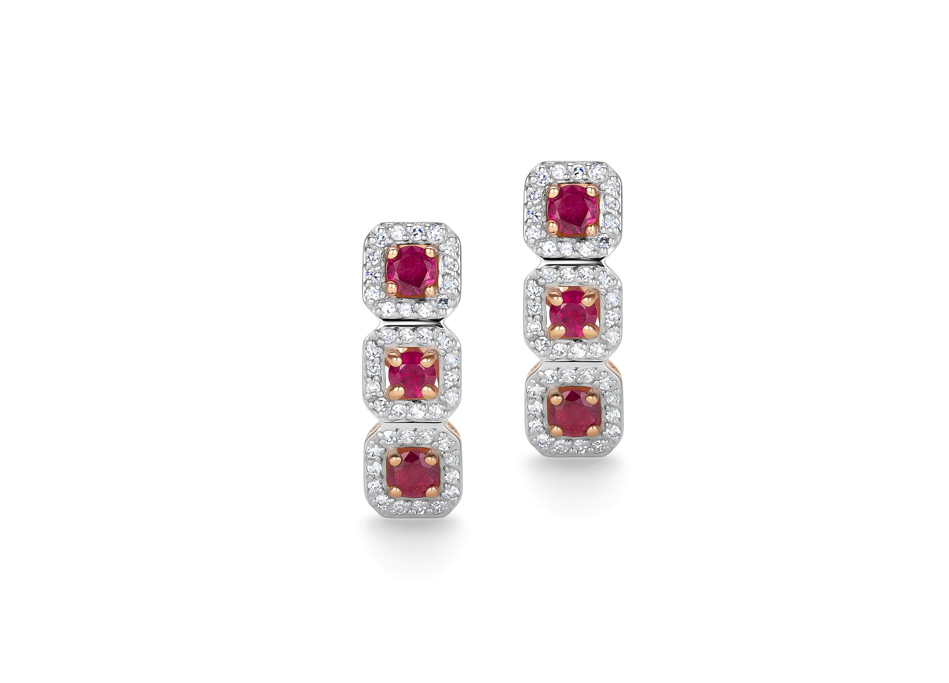 Серьги из золота 585 с рубинами