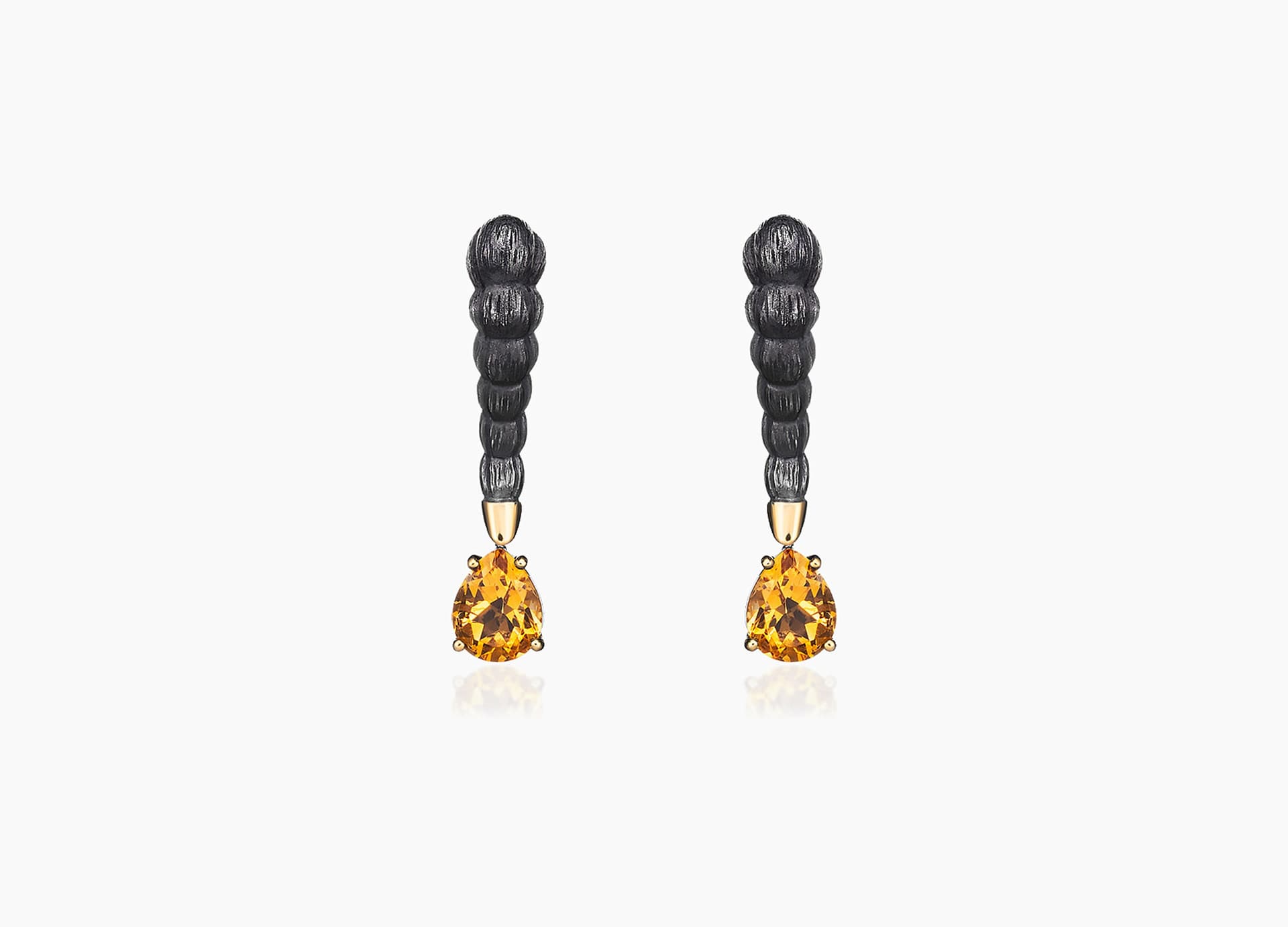 Серьги из серебра 925 с  цитрином