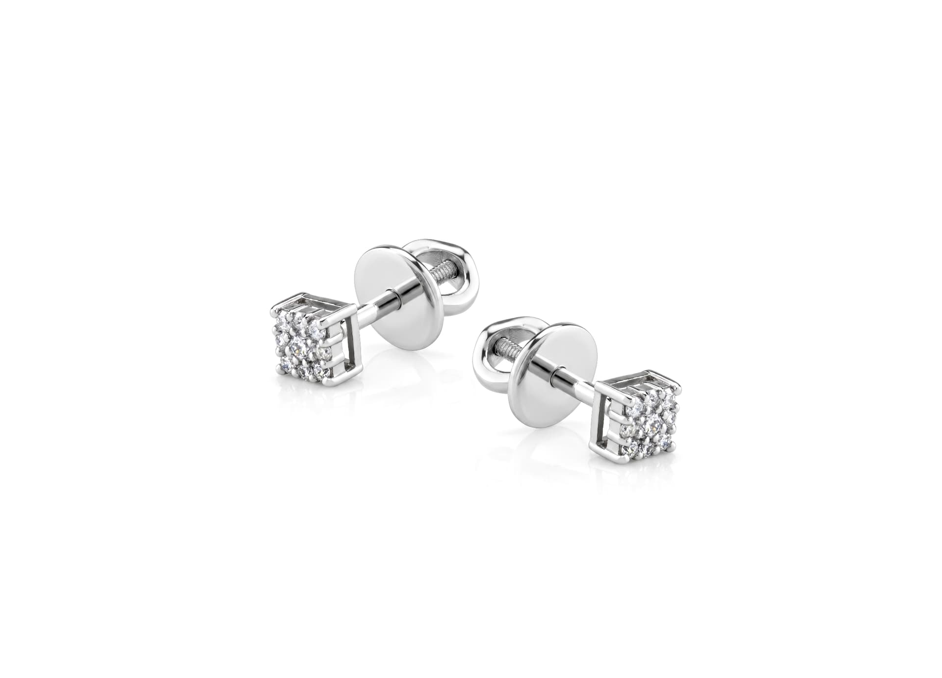 Серьги из золота 585 с  бриллиантом