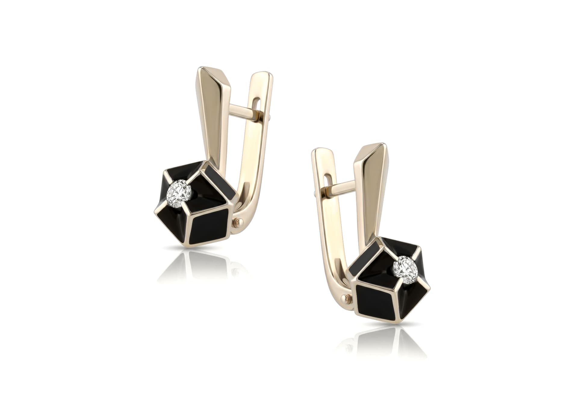 Серьги из золота 585 с бриллиантами