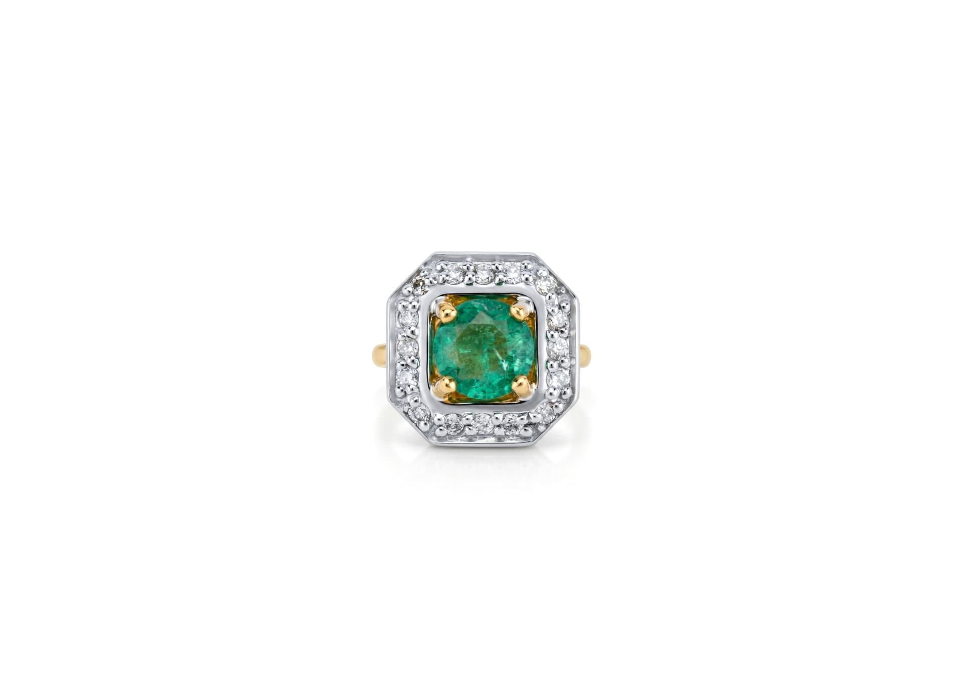 Серьги из золота 585 с  изумрудом