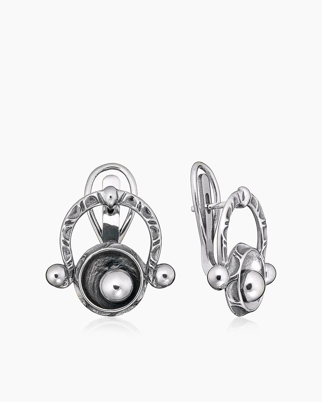 Серьги из серебра 925 без вставки
