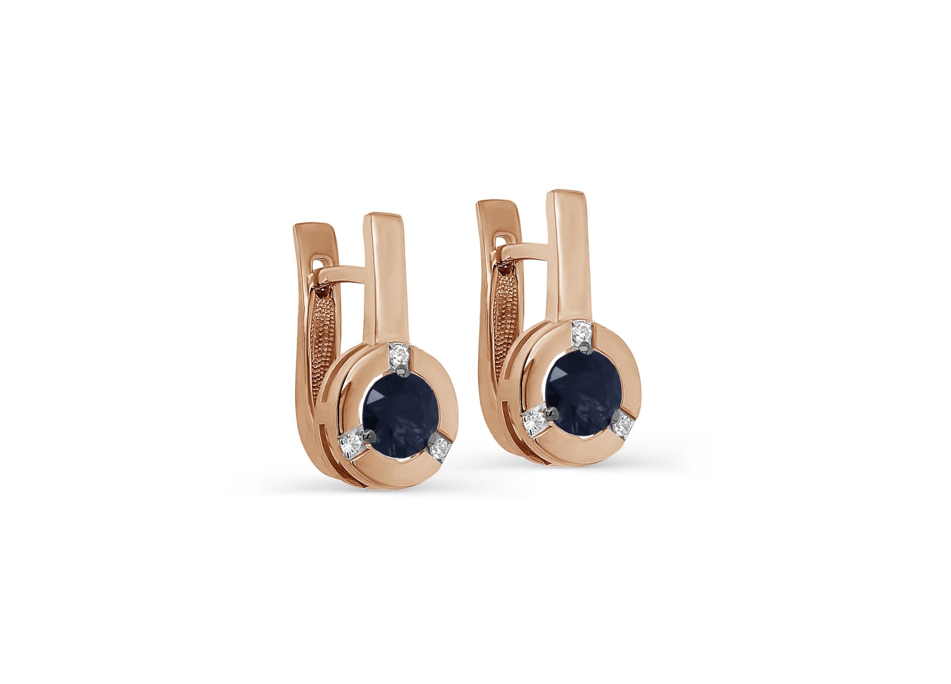 Серьги из золота 585 с сапфиром