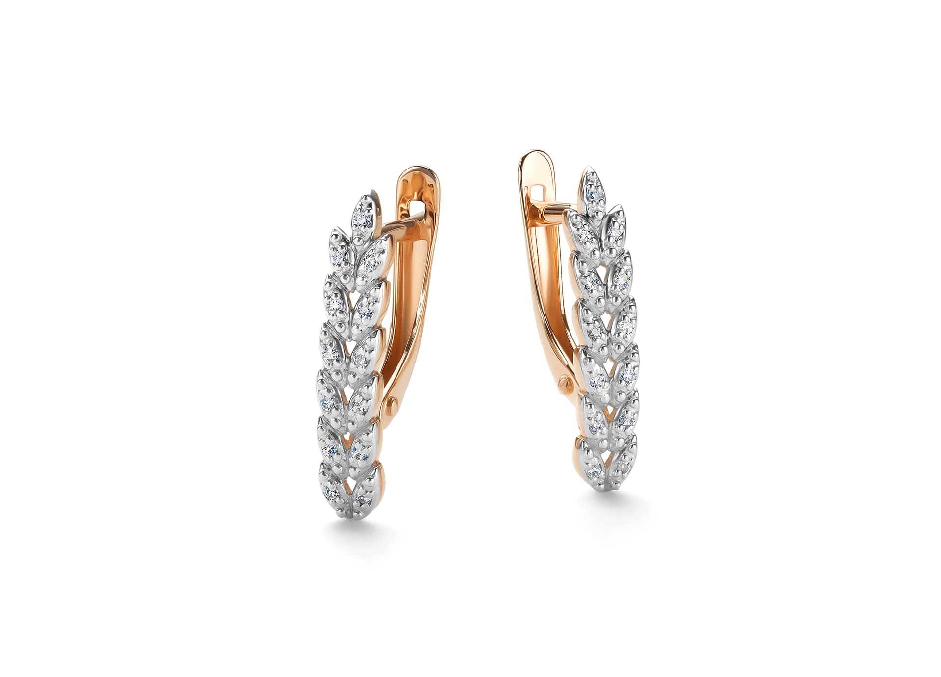 Серьги из золота 585 с  бриллиантом