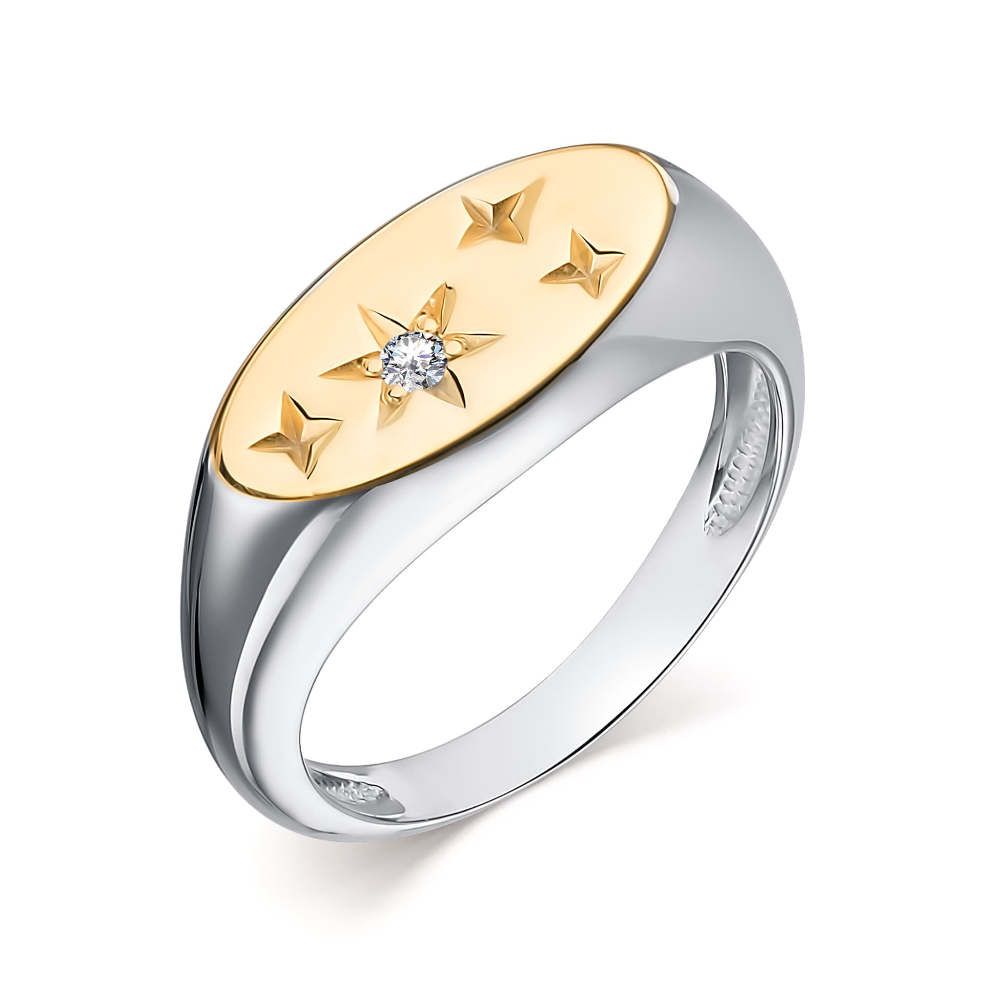 Кольцо из серебра 925 с кристаллами swarovski