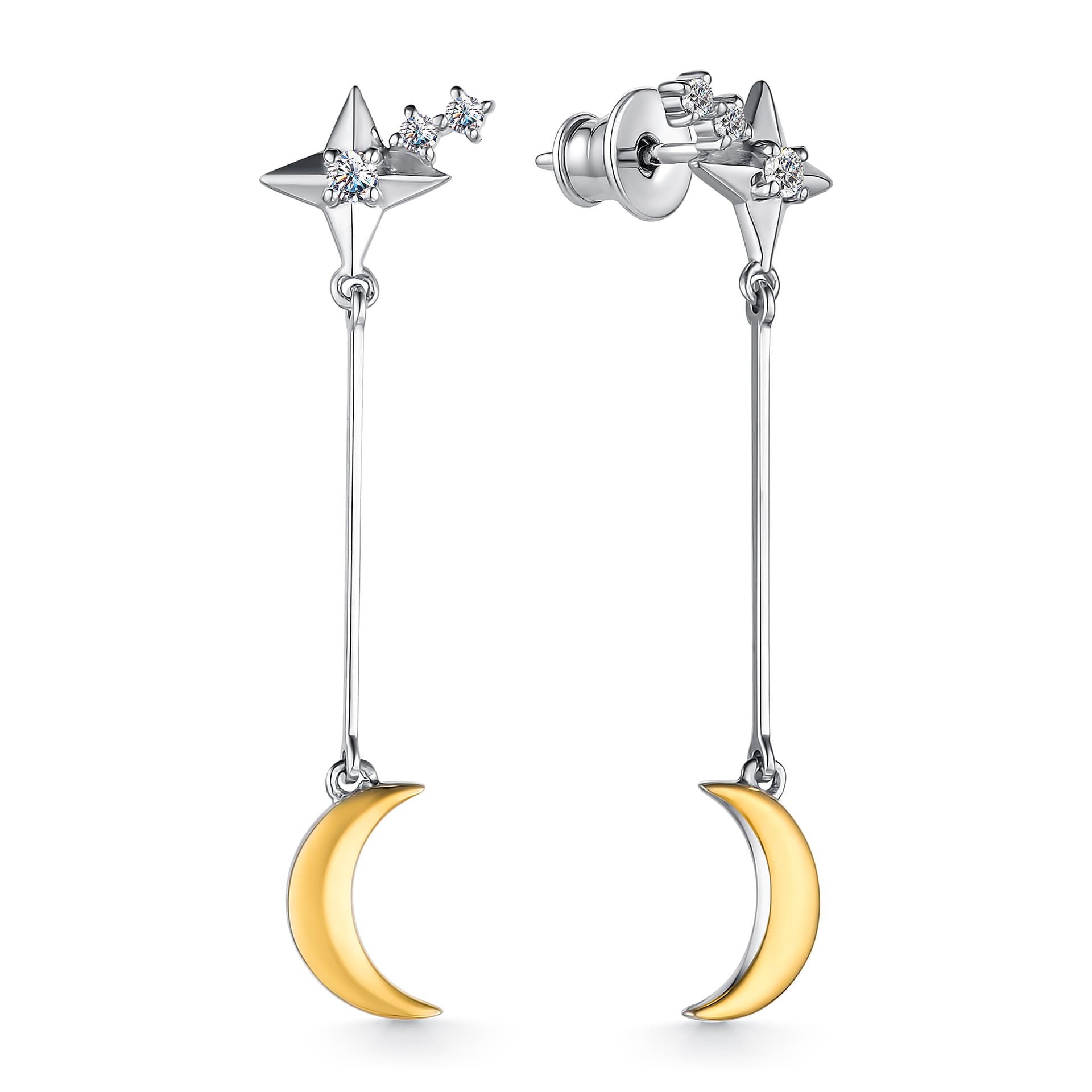 Серьги из серебра 925 с кристаллами swarovski