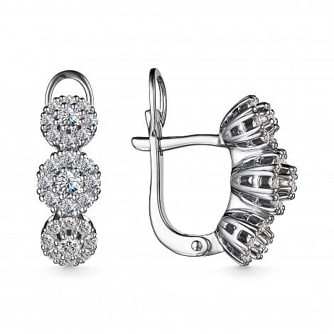 Серьги из золота 585 с бриллиантами