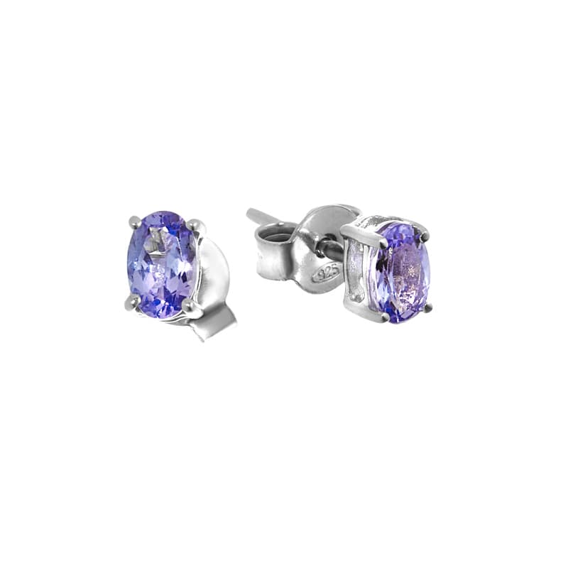 Серьги из серебра 925 с танзанитами