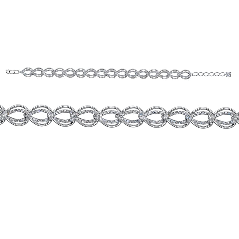 Браслет декоративный из серебра 925 с фианит