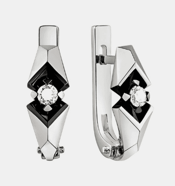 Серьги из золота 585 с бриллиантом