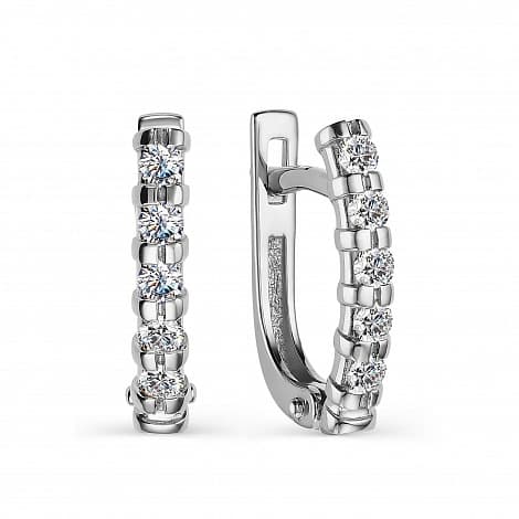 Серьги из золота 585 с бриллиантом
