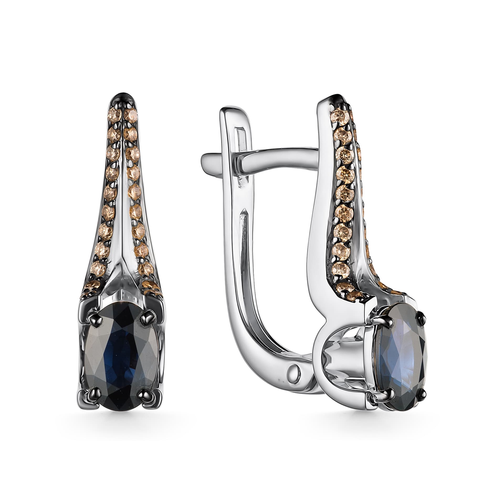 Серьги из золота 585 с сапфирами