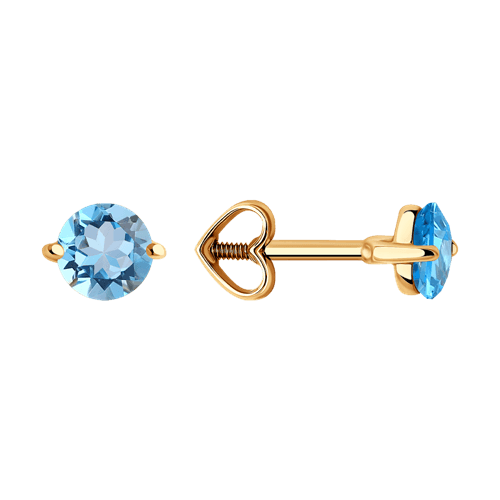 Серьги из золота 585 с топазами