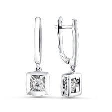 Серьги из золота 585 с бриллиантом