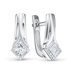 Серьги из золота 585 с бриллиантом