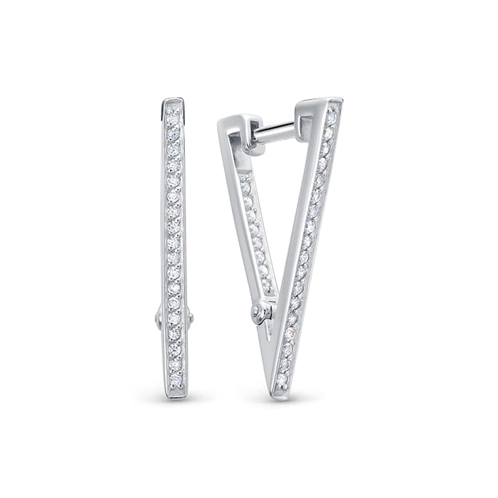 Серьги из серебра 925 с фианитами