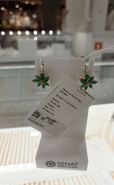 Серьги из Золота 585 с агатами