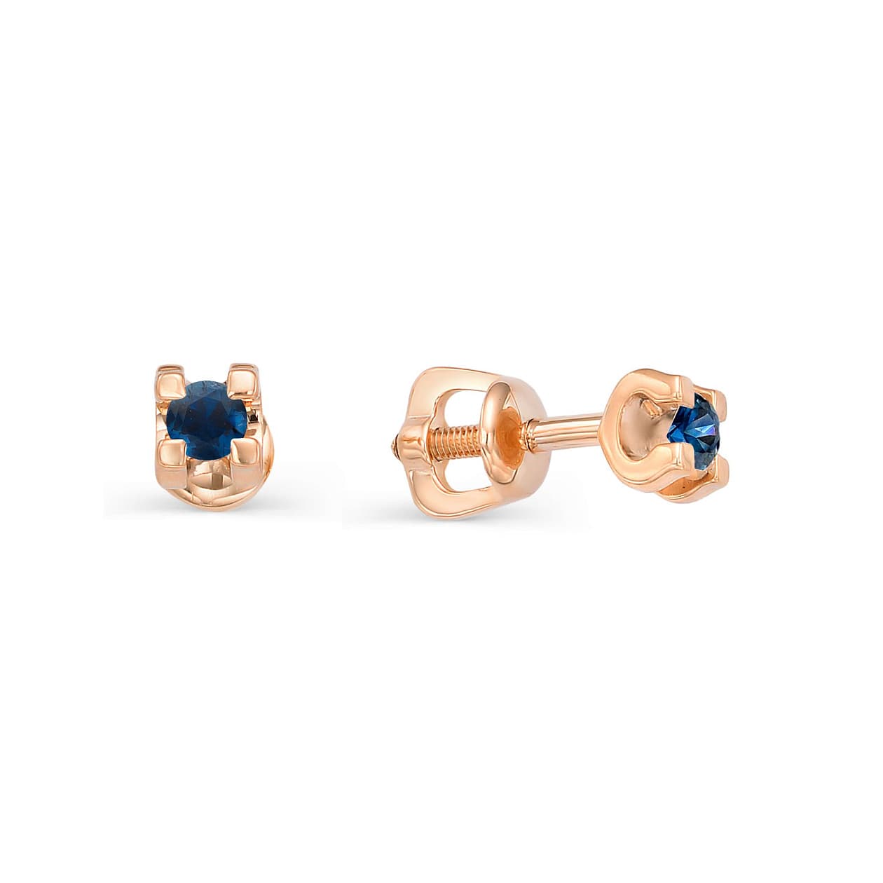 Серьги из золота 585 с сапфирами