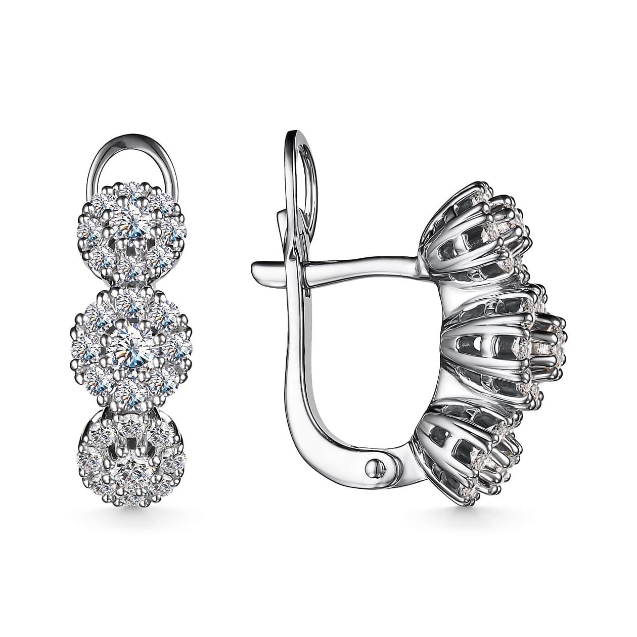 Серьги из золота 585 с бриллиантами