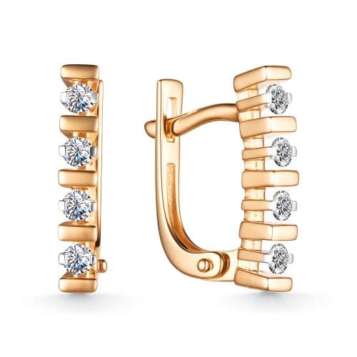 Серьги из золота 585 с бриллиантами