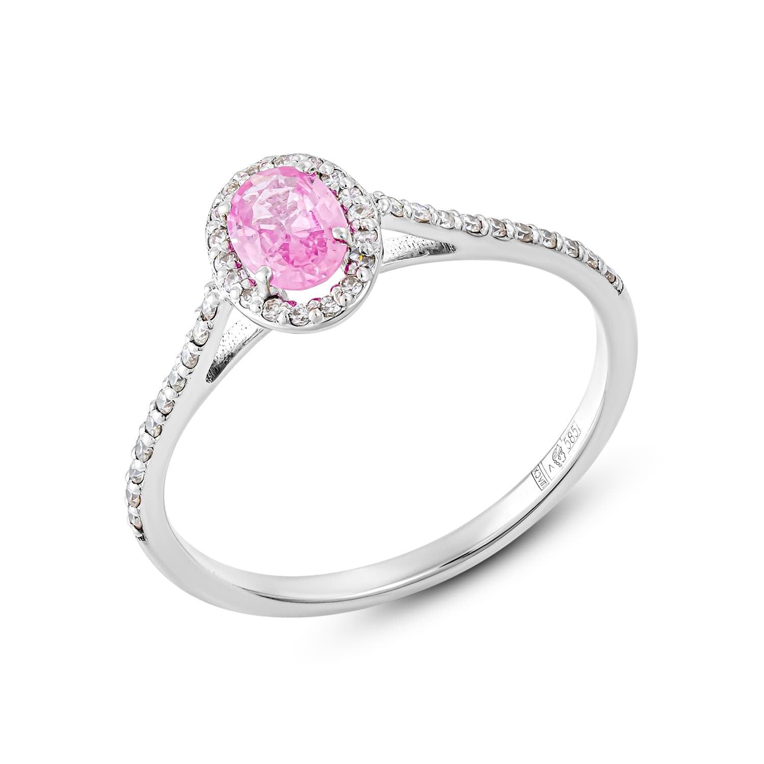 Кольцо из золота 585 с выращенным бриллиантом