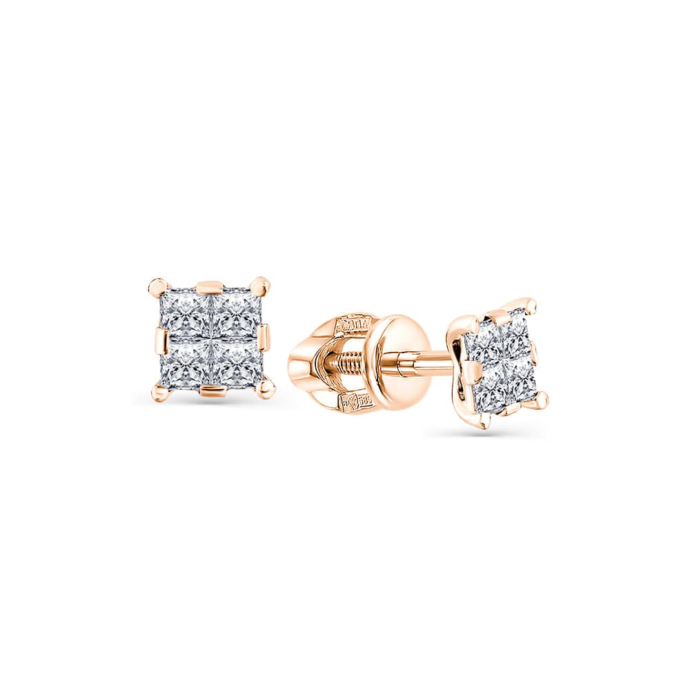 Серьги из золота 585 с бриллиантом