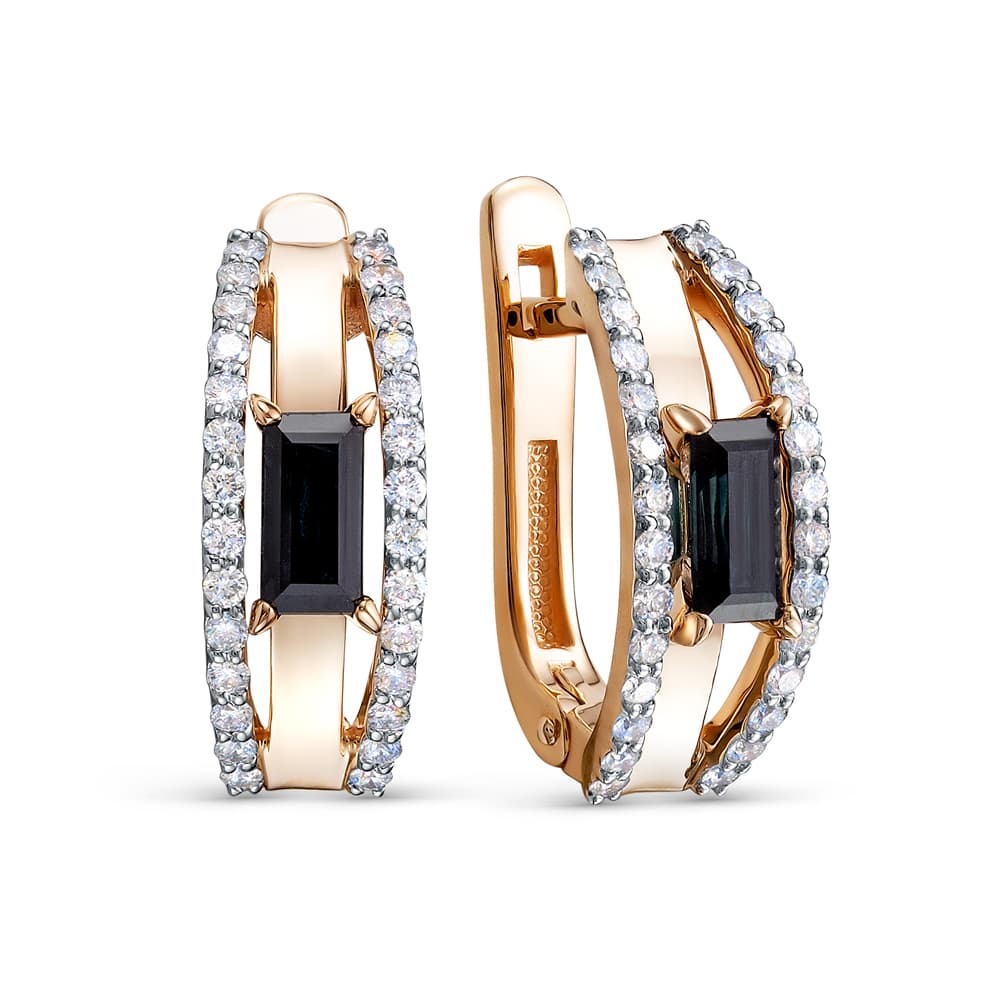 Серьги из золота 585 с сапфиром