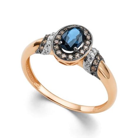 Кольцо из золота 585 с сапфирами