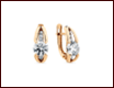 Серьги из золота 585 с фианитами