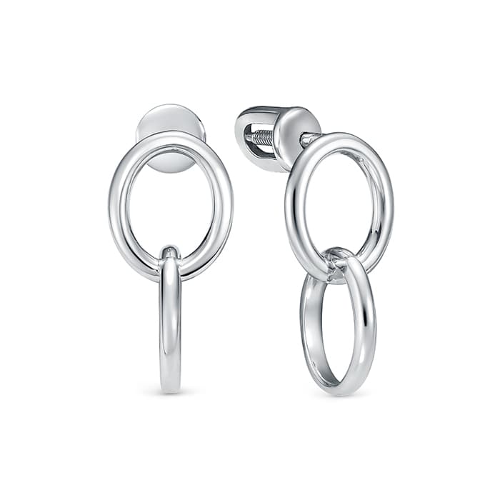 Серьги из серебра 925 с без вставки