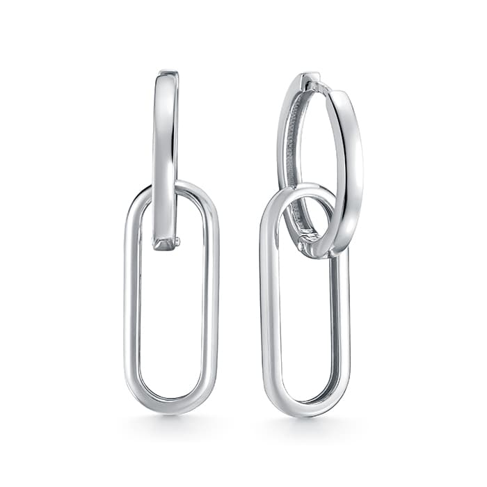 Серьги из серебра 925 без вставки