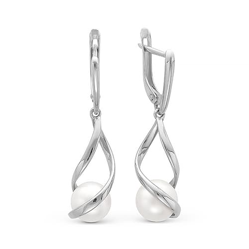 Серьги из серебра 925 с жемчугом