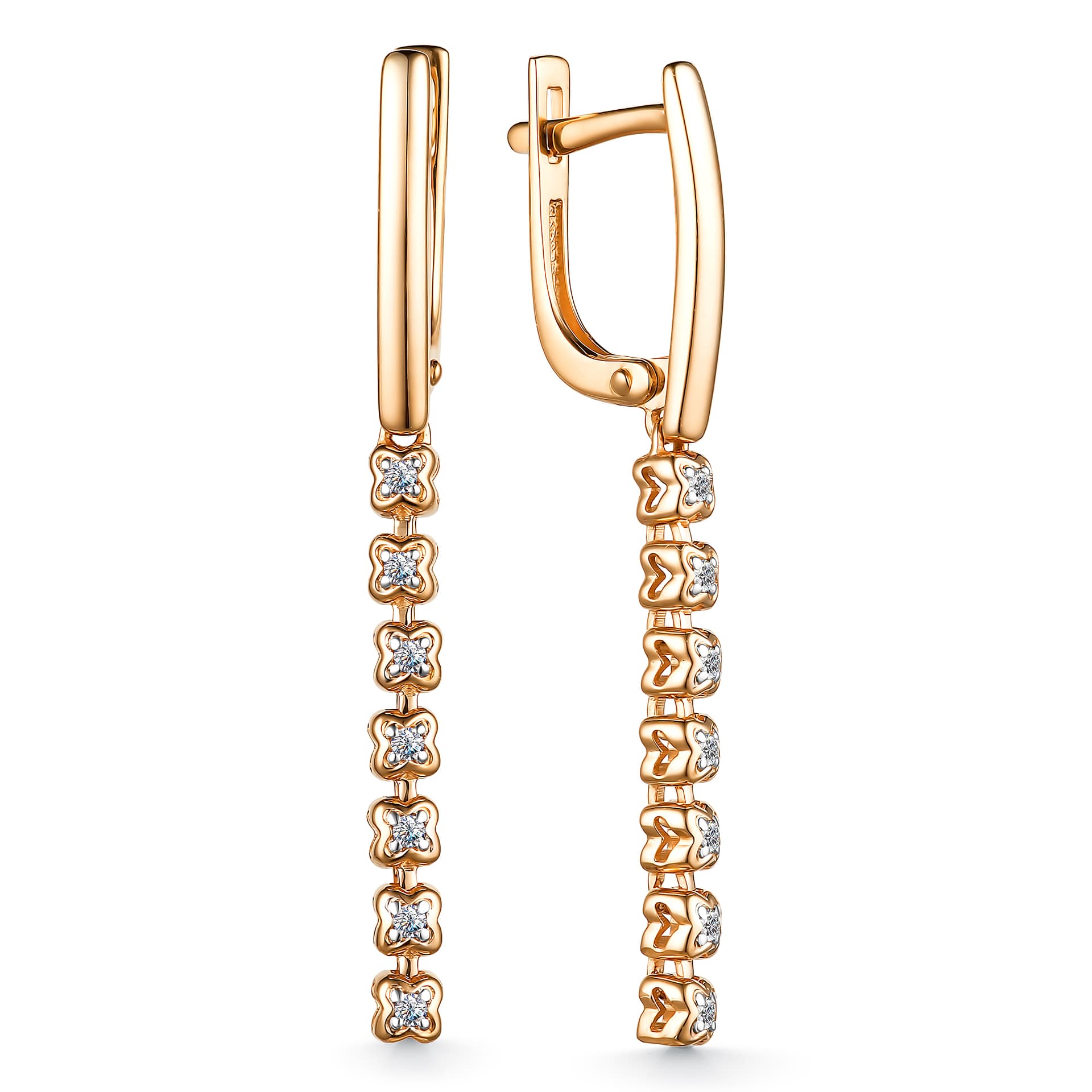 Серьги из золота 585 с бриллиантами