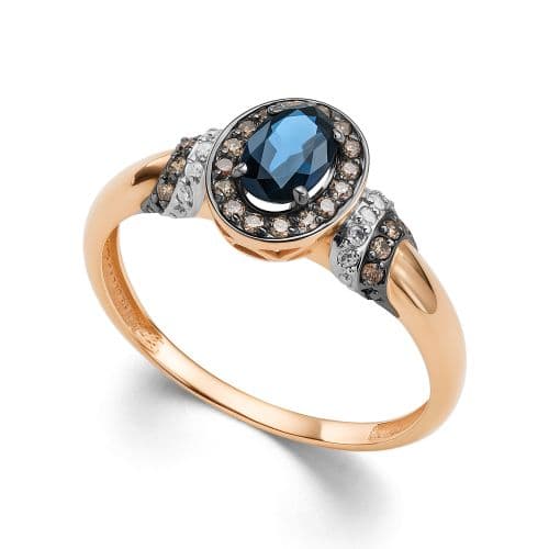 Кольцо из золота 585 с сапфирами