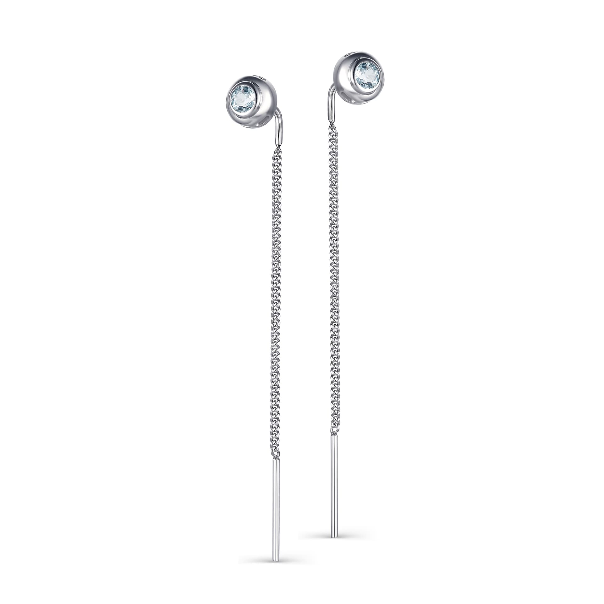 Серьги из серебра 925 с топазами