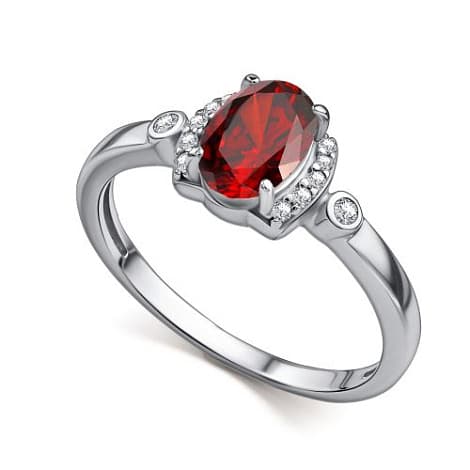 Кольцо из серебра 925 с гранатами