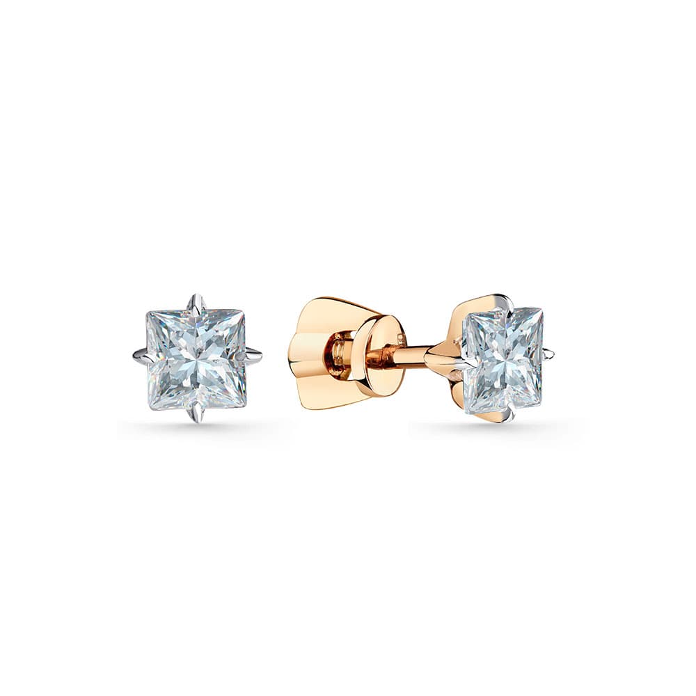 Серьги из золота 585 с фианитами