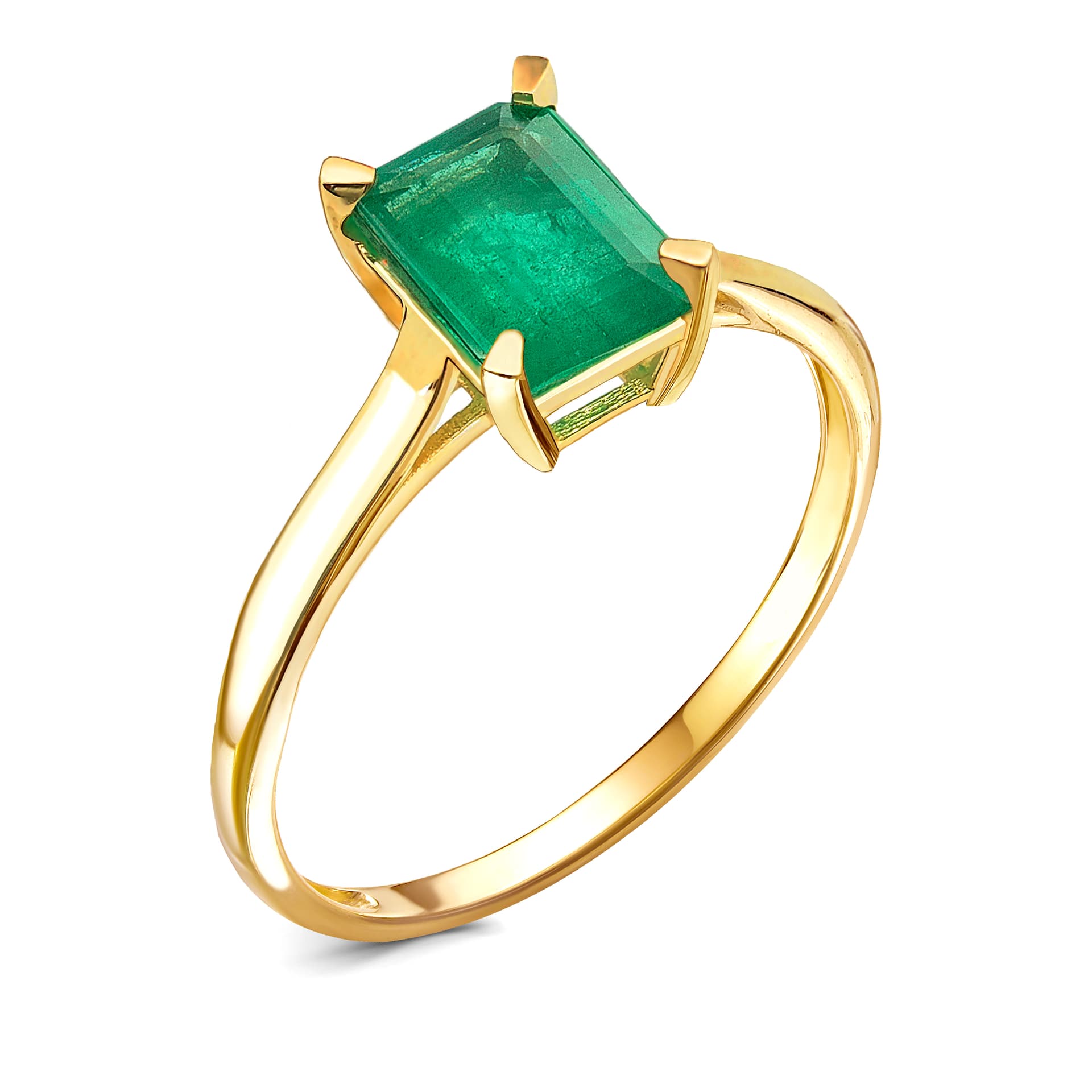 Кольцо из золота 585 с  изумрудом