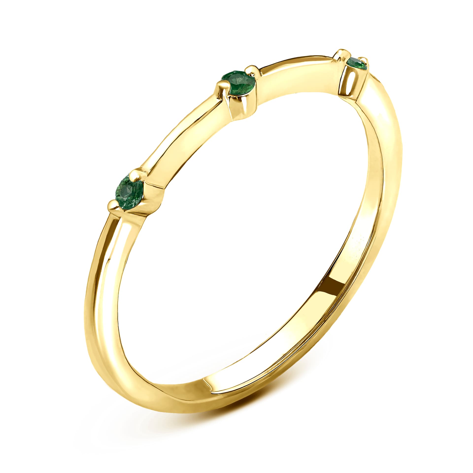 Кольцо из золота 585 с  изумрудом