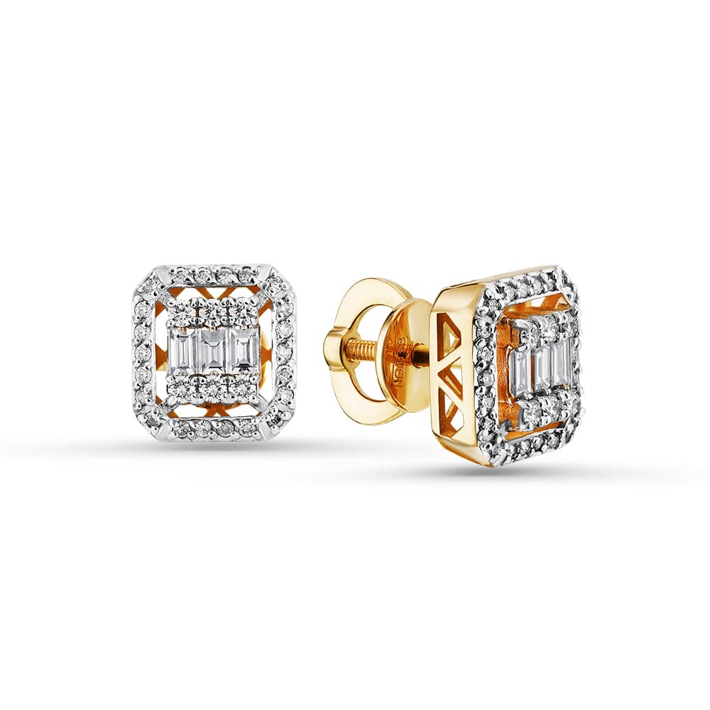 Серьги из золота 585 с  бриллиантом