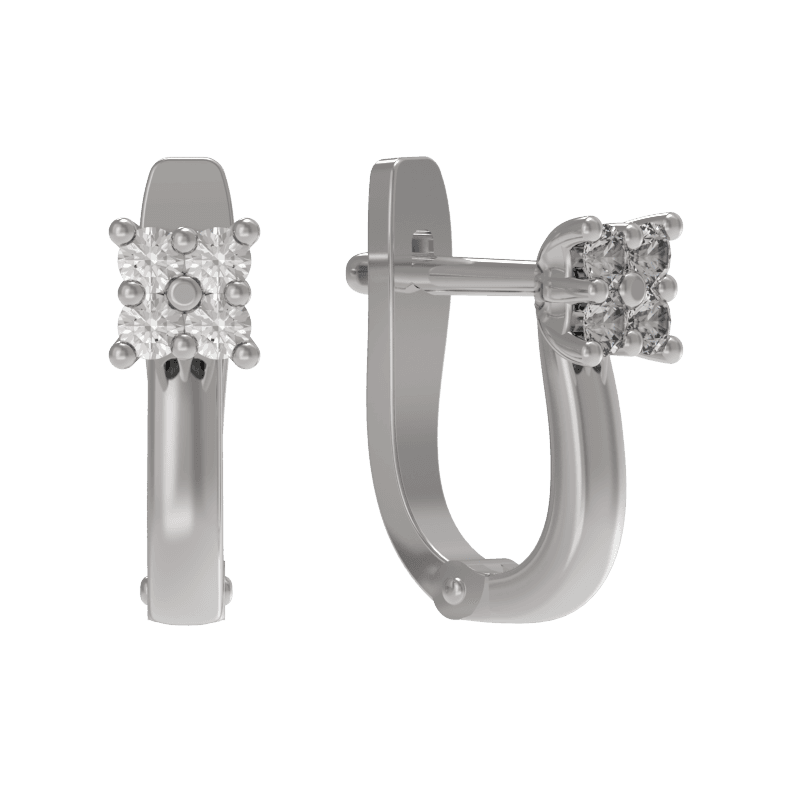 Серьги из серебра 925 с фианитами