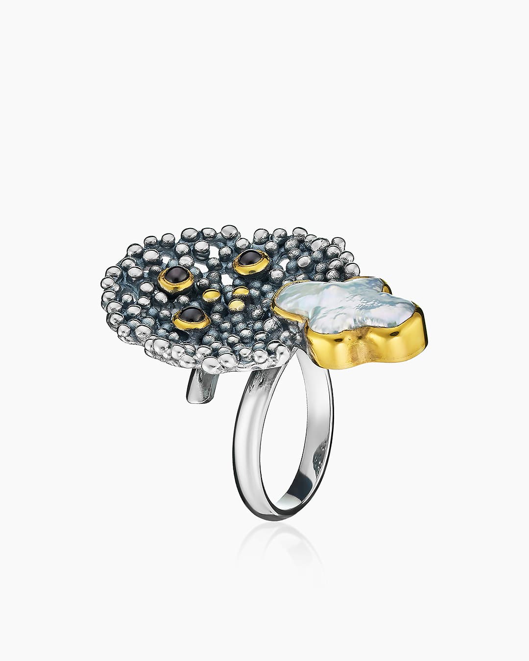 Кольцо из серебра 925 с жемчугом