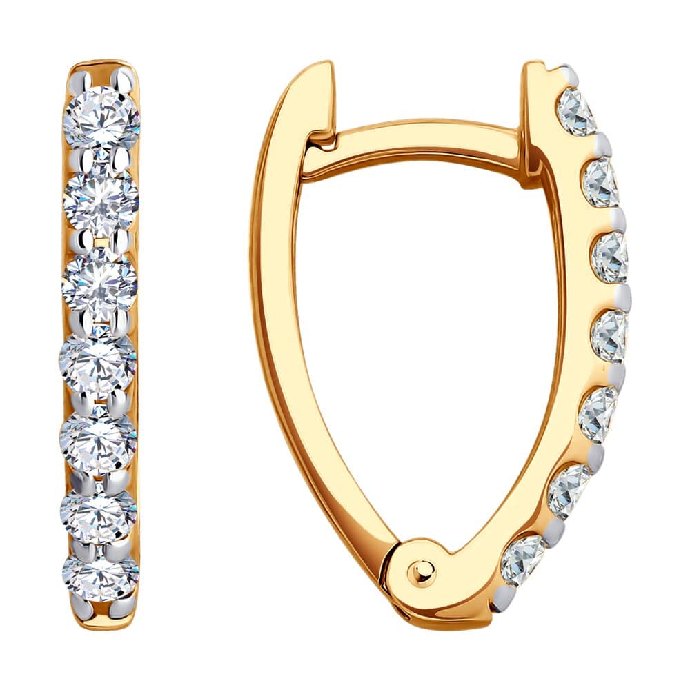 Серьги из Золота 585 с фианитами