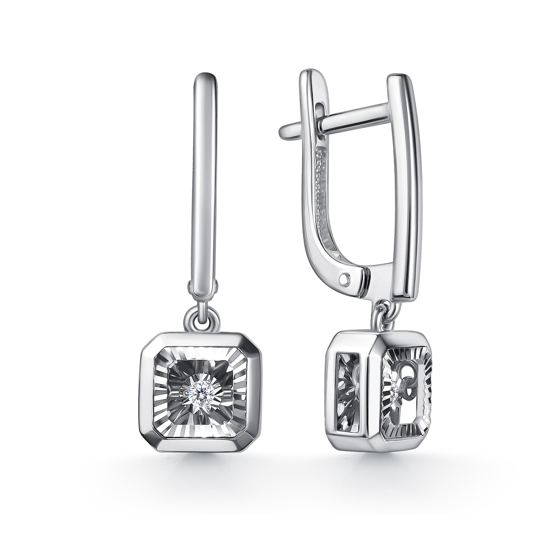 Серьги из золота 585 с бриллиантами
