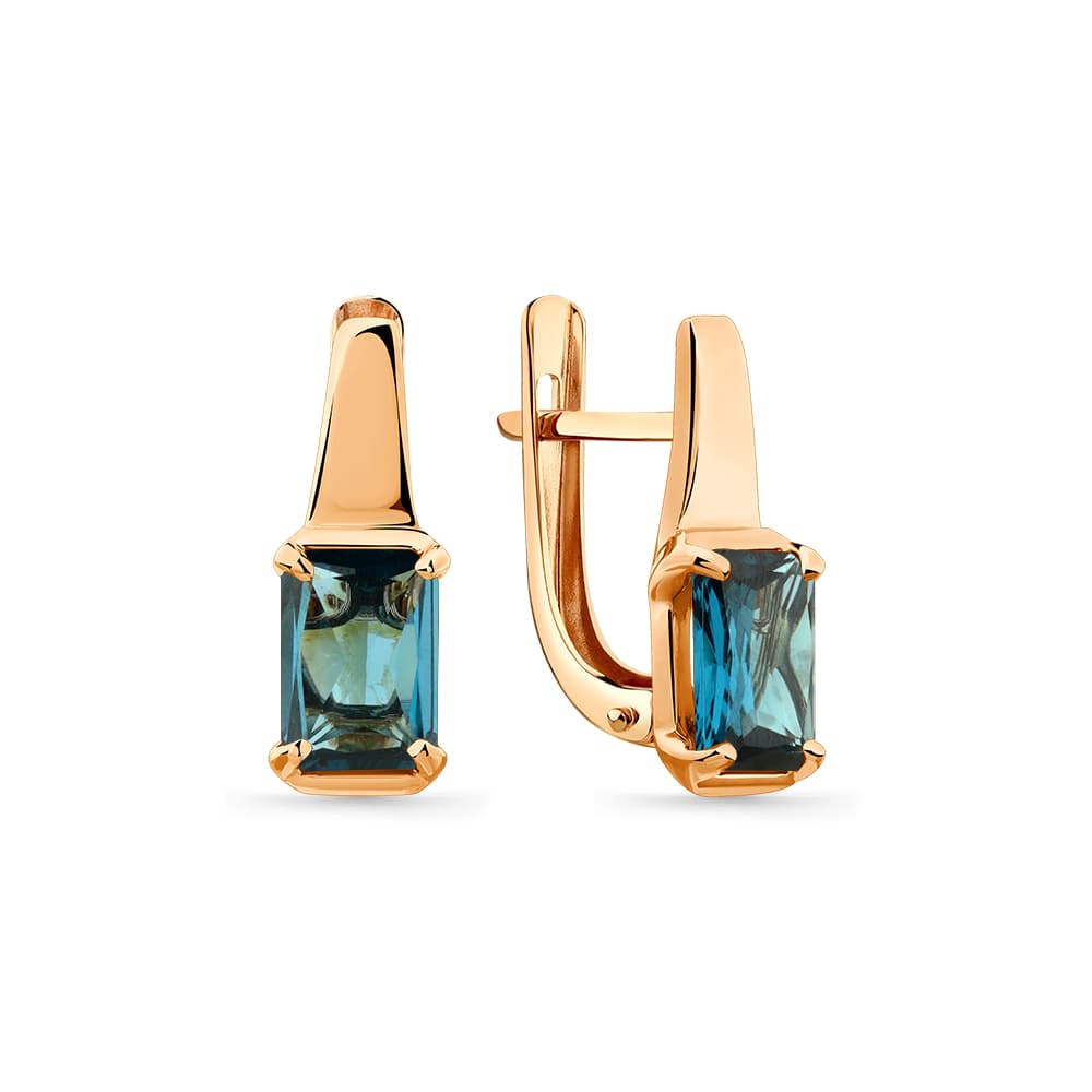 Серьги из золота 585 с топазами london