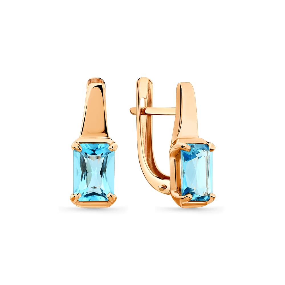 Серьги из золота 585 с топазами swiss
