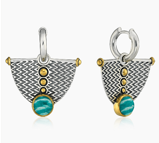 Серьги из серебра 925 с  амазонитом