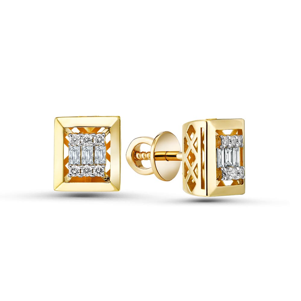 Серьги из золота 585 с бриллиантами