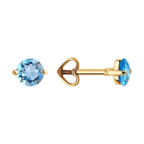 Серьги из золота 585 с топазами